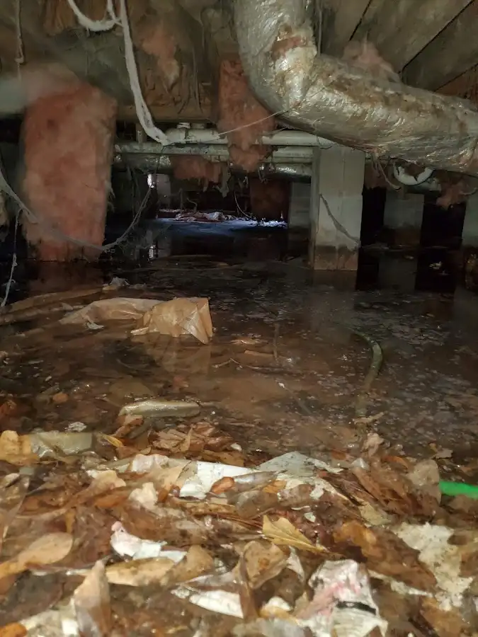 Crawl space flood assessment for Commercial Water Damage Restoration in Bel Aire