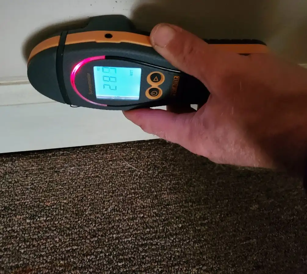 Moisture detection at baseboard during Mold Inspection & Testing in Bel Aire
